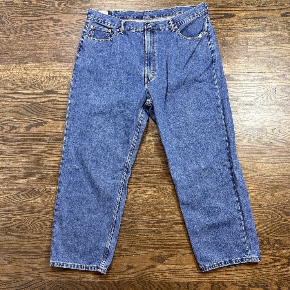 Levis 550 Jeans Mens 42x29 Blue Medium Wash Relaxed Tapered Leg Denim Pants‎